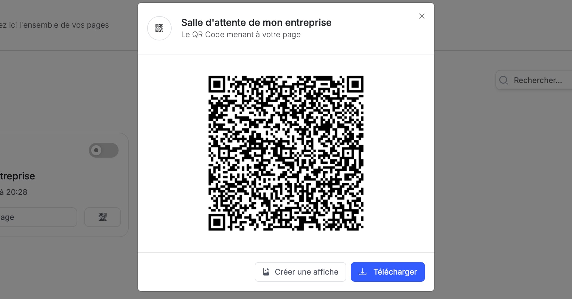 QR Code généré automatiquement par Qline